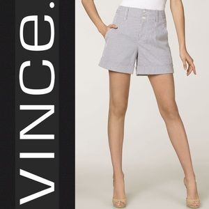 Vince Blue & White Seersucker Striped Shorts